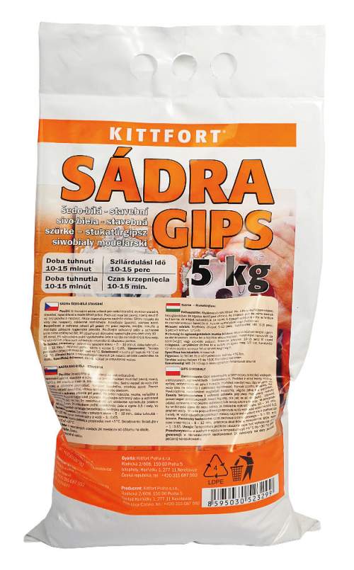KITTFORT Sádra stavební šedá 5 kg