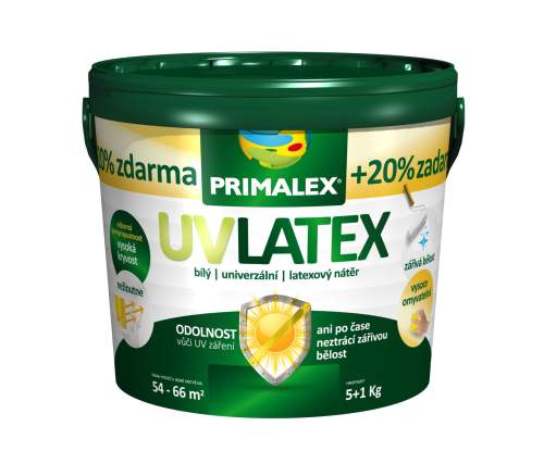 PRIMALEX UV LATEX bílý univerzální latexový nátěr 1 l Bílá
