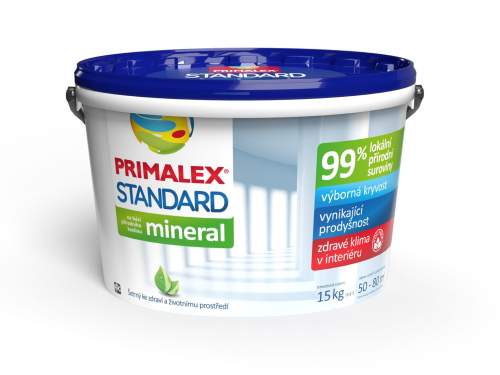 PRIMALEX STANDARD mineral bílá interiérová barva 4 kg Bílá