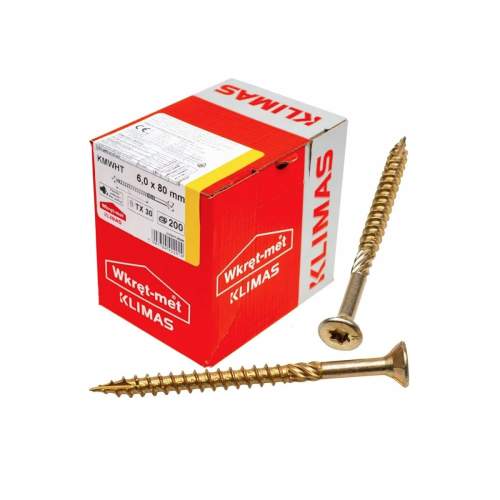 KLIMAS Wkret-met konstrukční vrut KMWHT TX30 Ø6 mm 80 mm 100 ks