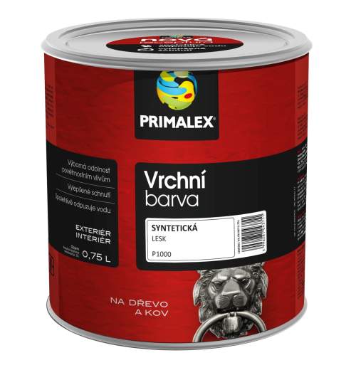 PRIMALEX Vrchní barva na dřevo a kov lesklá 0.75 l P8190 Červeň rumělková tmavá