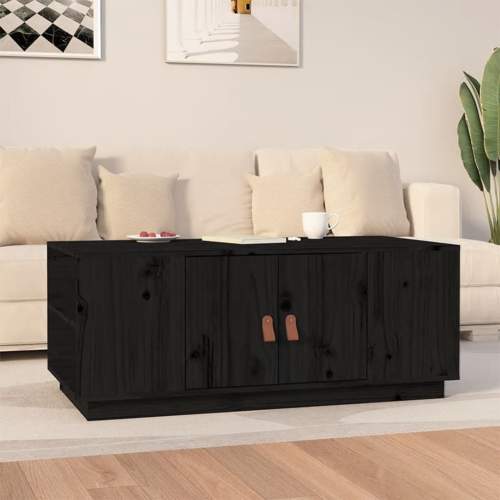 vidaXL Konferenční stolek černý 100 x 50 x 41 cm masivní borové dřevo