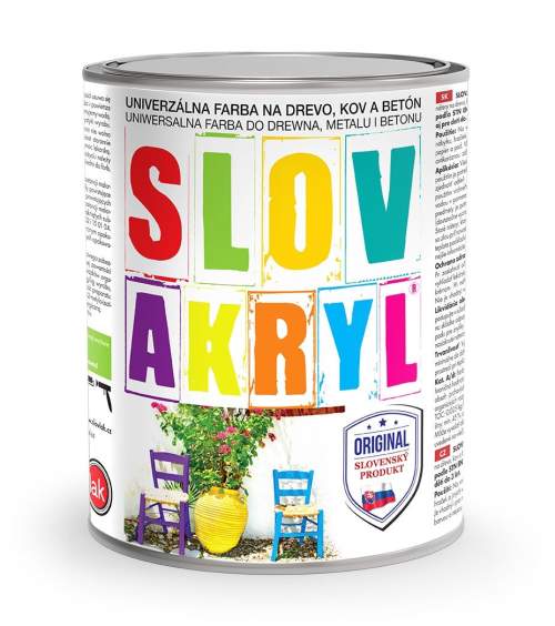 SLOVAKRYL univerzální barva na dřevo, kov a beton 0.75 kg 0250 Palisandr