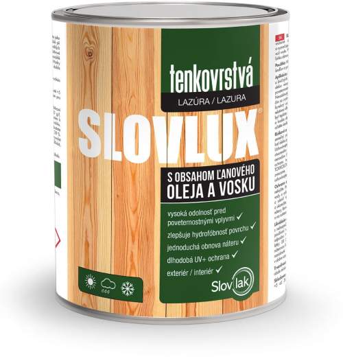 SLOVLUX tenkovrstvá lazura na dřevo 2,5 l Dub