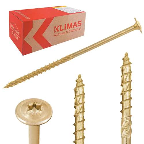 KLIMAS Wkret-met konstrukční vrut do dřeva s talířovou hlavou WKCP TX40 Ø8 mm 160 mm 50 ks