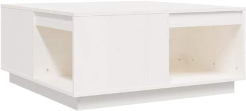Konferenční stolek bílý 80x81x36,5 cm masivní borové dřevo - Default Title