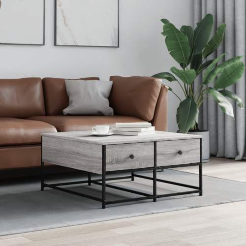 vidaXL Konferenční stolek šedý sonoma 80 x 80 x 40 cm kompozitní dřevo