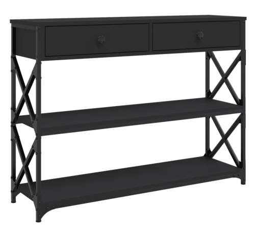 VidaXL  Konzolový stolek černý 100 x 28 x 75 cm kompozitní dřevo Rozbaleno. Kosmetická vada