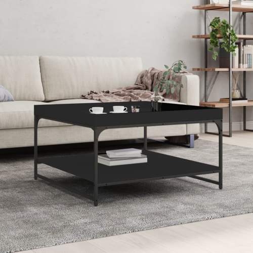 vidaXL Konferenční stolek černý 80x80x45 cm kompozitní dřevo a železo