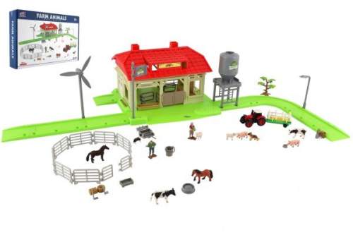 Teddies Sada domácí farma se zvířaty a traktorem s doplňky