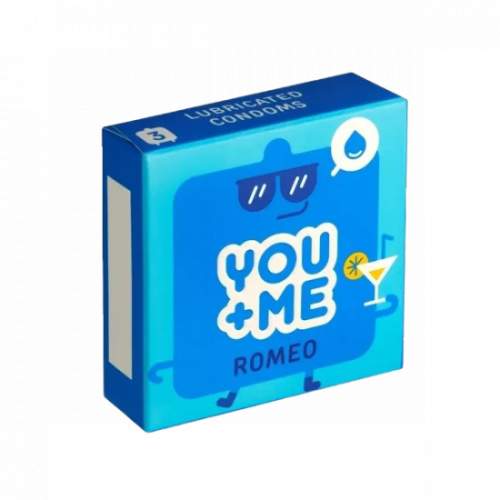 You Me ROMEO kondomy z přírodního kaučukového latexu se zvýšenou dávkou lubrikace 3 ks