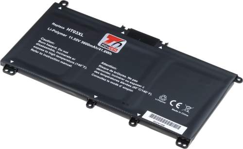 Baterie do notebooku T6 Power pro Hewlett Packard 14-ce1070 serie, Li-Poly, 11,55 V, 3600 mAh (41 Wh), černá