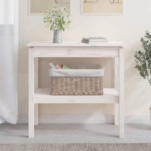 vidaXL Konzolový stolek bílý 80 x 40 x 75 cm masivní borové dřevo