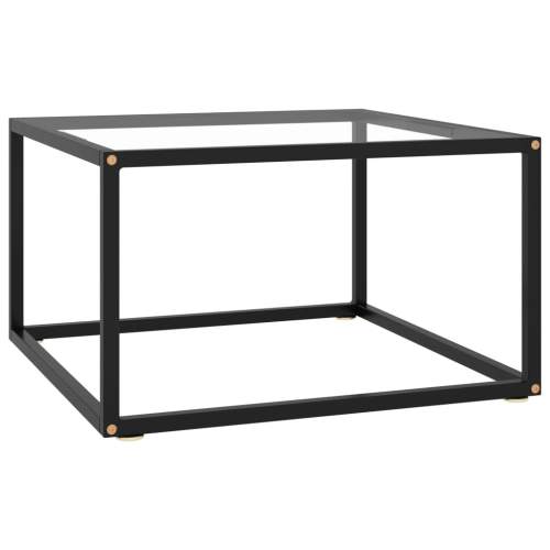 vidaXL Konferenční stolek černý s tvrzeným sklem 60 x 60 x 35 cm