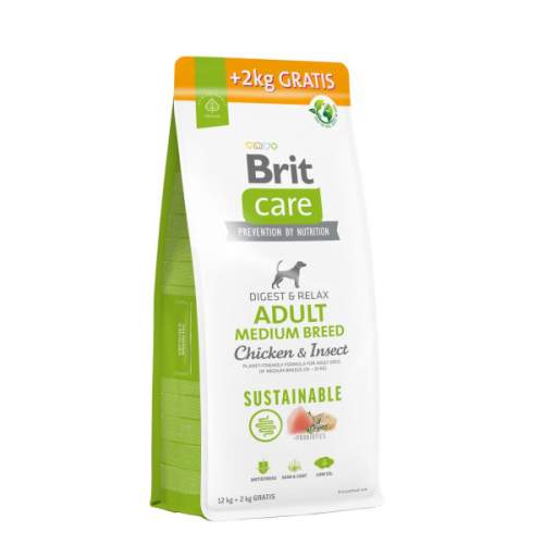 Brit Care Dog Sustainable Adult Medium Breed Chicken & Insect 12 + 2 kg