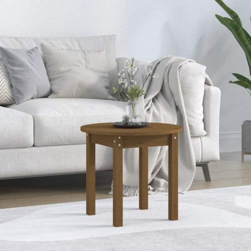 vidaXL Konferenční stolek medově hnědý Ø 45 x 40 cm masivní borovice