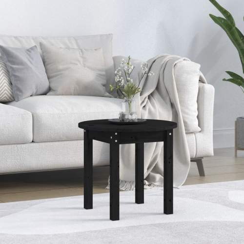 vidaXL Konferenční stolek černý Ø 45 x 40 cm masivní borové dřevo