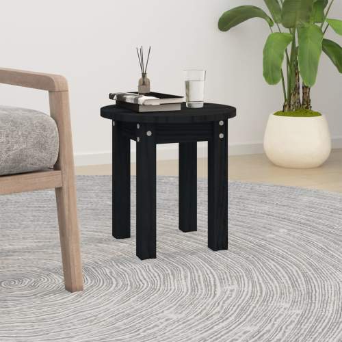 vidaXL Konferenční stolek černý Ø 35 x 35 cm masivní borové dřevo