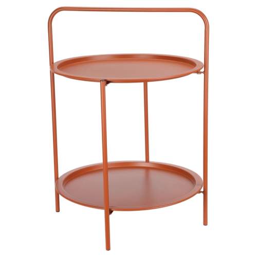 ProGarden Koncový stolek kulatý 50 x 66 cm matná terakota - Default Title