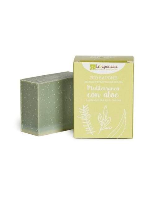 laSaponaria Tuhé olivové mýdlo s bylinkami a aloe BIO 100 g