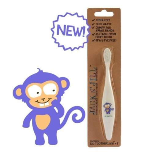 Jack n' Jill Dětský zubní kartáček v designu opičky