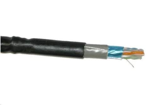 FTP kabel PlanetElite Cat6 drát dvojitý venkovní PE+PVC Dca černý 500m