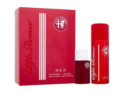 Alfa Romeo Red pánská dárková sada toaletní voda 15 ml + tělový sprej 150 ml pro muže