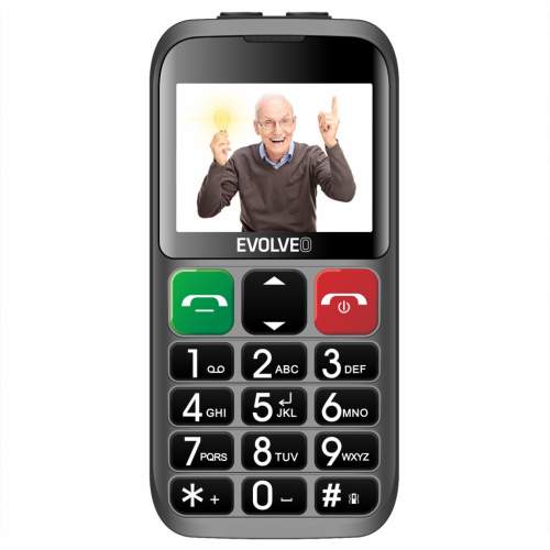 EVOLVEO EasyPhone ET, mobilní telefon pro seniory s nabíjecím stojánkem, stříbrná