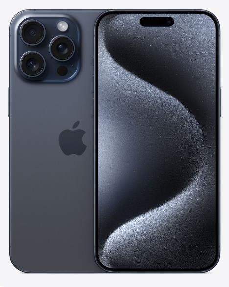 Apple iPhone 15 Pro Max 17 cm (6.7") Dual SIM iOS 17 5G USB typu C 256 GB Titanová, Modrá