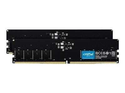 Crucial - DDR5 - sada - 32 GB: 2 x 16 GB - DIMM 288-pin - 5600 MHz / PC5-44800 - CL46 - 1.1 V - bez vyrovnávací paměti (CT2K16G56C46U5)