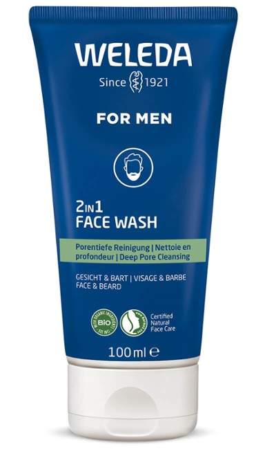 Weleda For Men 2in1 Face Wash pánský čisticí gel na obličej a vousy 100 ml pro muže
