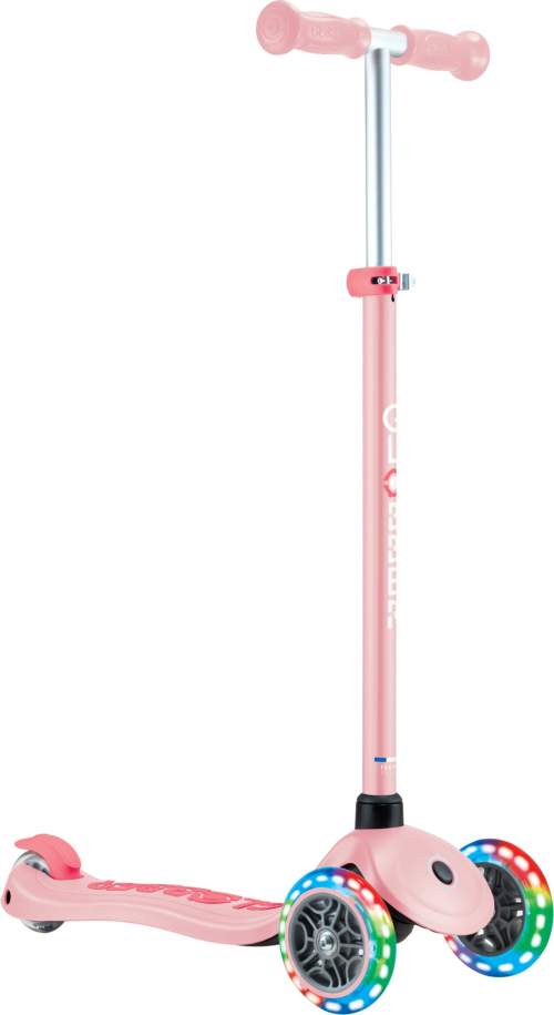 Globber dětská koloběžka Plus - Primo Plus Lights V2 - Svítící - Pastel Pink/Fuchsia