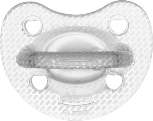 CHICCO Dudlík Physio Luxe celosilikonový 6-12m crystal 2 ks