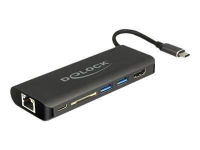Delock USB Type-C 3.1 dokovací stanice HDMI 4K 30 Hz, Gigabit LAN a funkce USB PD, 87721