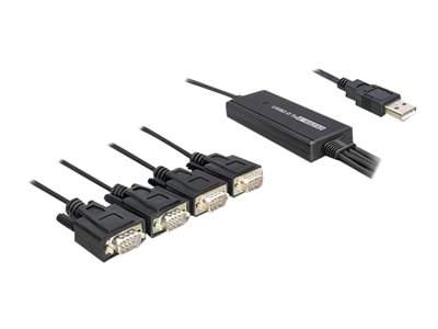 Delock USB 2.0 &amp;gt; 4 x Serial Adapter - Sériový adaptér - USB - RS-232 x 4 (3650564-21)