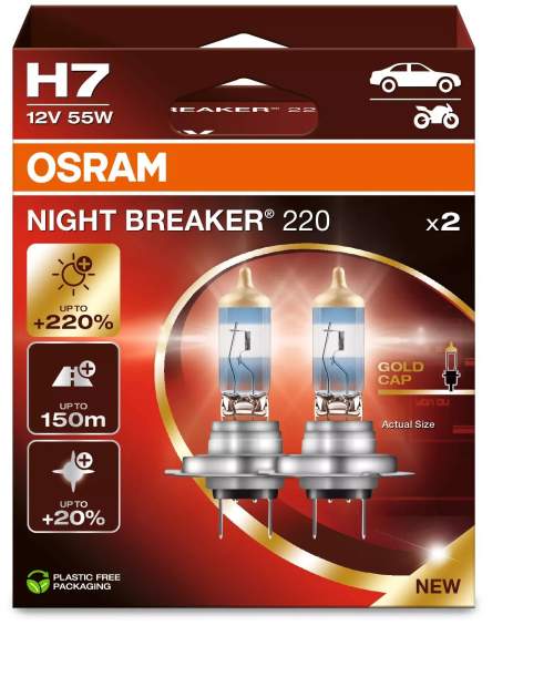 ZAROWKA H7 12V 55W NIGHT BREAKER+220%