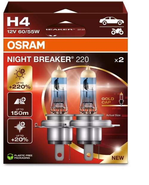 OSRAM H4 Night Breaker 220 +220% Duo Box