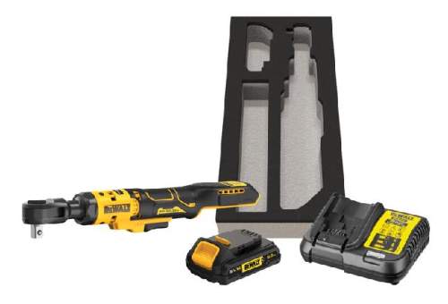 DeWALT Nářadí 18V AKU ráčna, 1x aku 2,0 Ah XR, nabíječka DCF512D1G