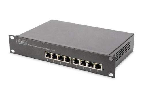 DIGITUS 10 palcový 8 portový gigabitový ethernetový přepínač L2 + mnagement DN-80117