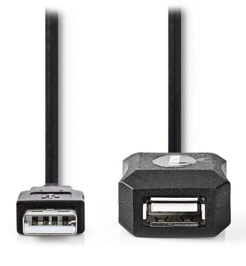 NEDIS prodlužovací aktivní kabel USB 2.0 zástrčka USB-A zásuvka USB-A černý 5m CCGL60EXTBK50
