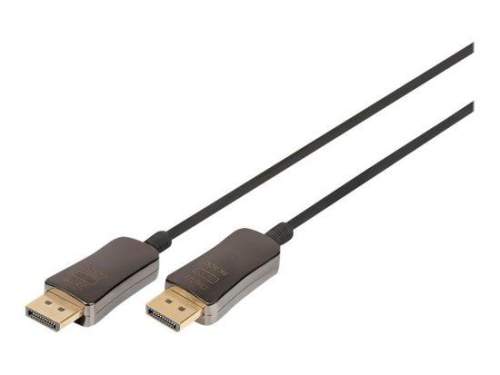 Digitus DisplayPort AOC hybridní připojovací kabel M/M, 15m, UHD 8K@60Hz, CE, zlato, bl (AK-340107-150-S)