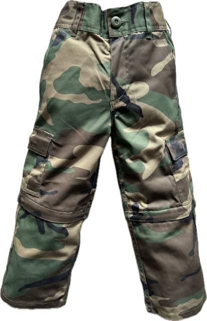 MILTEC Kalhoty dětské odepínací 2v1 US Zip-Off BDU Hose Kids Woodland Mil-Tec® 12030020 Velikost: XS (110-116cm)