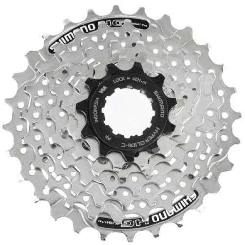 SHIMANO kazeta - CASSETTE HG41 7 11-28 - stříbrná/černá