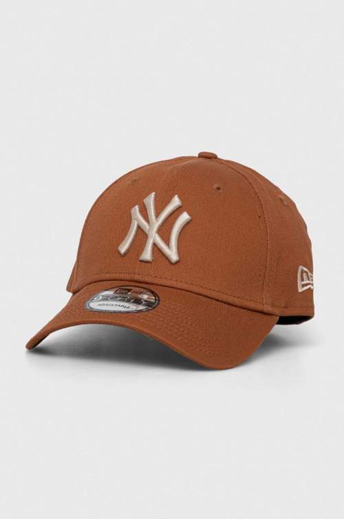 New Era Bavlněná baseballová čepice NEW YORK YANKEES hnědá barva, s aplikací