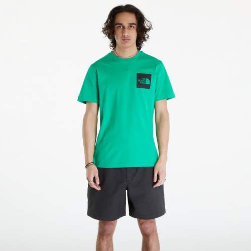 The North Face Bavlněné tričko M S/S Fine Tee zelená barva, s potiskem, NF0A87NDPO81