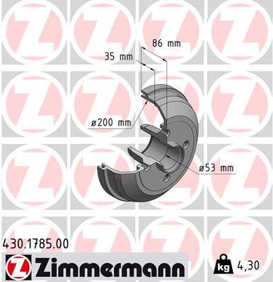 Brzdový buben ZIMMERMANN 430.1785.00