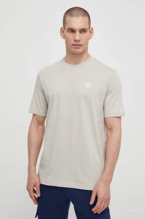 Adidas Bavlněné tričko Originals Essential Tee šedá barva, s aplikací, IR9689