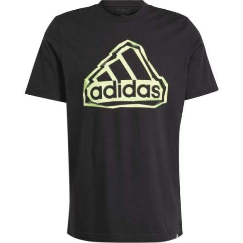 Adidas Bavlněné tričko černá barva, s potiskem, IM8300