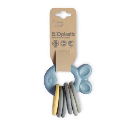 Dantoy Tiny Bio plastové kroužky s kousátkem Blue 0 m+