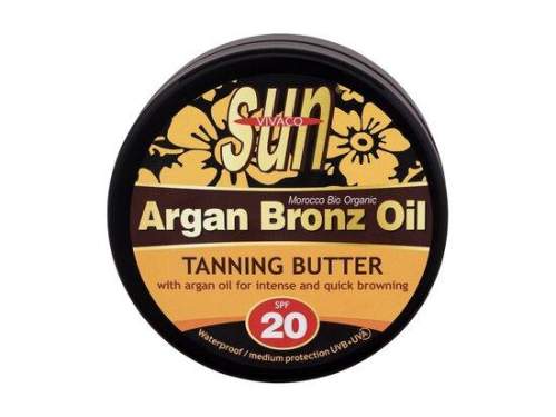 Vivaco Sun Argan Bronz Oil Tanning Butter SPF20 voděodolné opalovací máslo s arganovým olejem pro rychlé zhnědnutí 200 ml